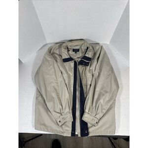 Roundtree & Yorke Outdoors  Tall‎ Man 2XLT Coat Tan & Navy Blue Hidden Hood